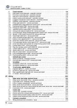 VW T-Cross BR type C1 from 2019 electrical system repair workshop manual pdf