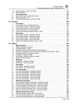 VW T-Cross BR type C1 from 2019 general body repairs exterior repair manual pdf