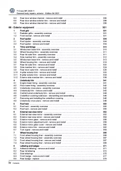 VW T-Cross BR type C1 from 2019 general body repairs exterior repair manual pdf