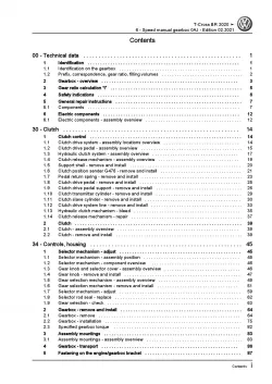 VW T-Cross BR C1 from 2019 6 speed manual gearbox 0AJ repair workshop manual pdf