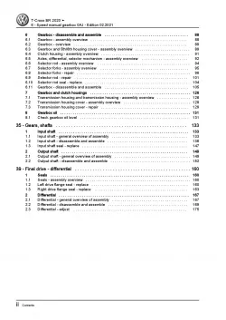 VW T-Cross BR C1 from 2019 6 speed manual gearbox 0AJ repair workshop manual pdf