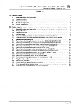 VW T-Roc A1 D1 2017-2023 drivers assist system repairs workshop manual pdf ebook