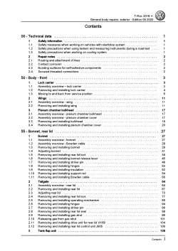 VW T-Roc A1 2017-2021 general body repairs exterior repair workshop manual pdf