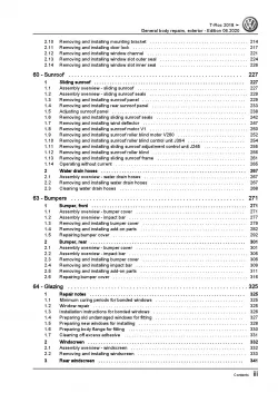 VW T-Roc A1 2017-2021 general body repairs exterior repair workshop manual pdf