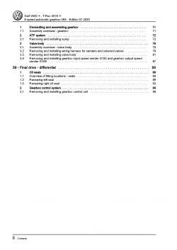 VW T-Roc A1 2017-2021 8 speed automatic gearbox 09S repair workshop manual pdf