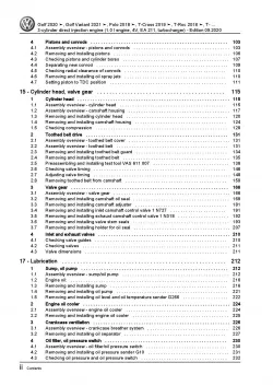 VW T-Roc A1 2017-2021 3-cyl. 1.0l petrol engines 90-110 hp repair manual pdf 