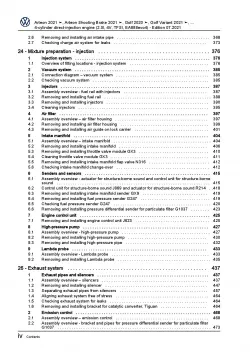 VW T-Roc A1 2017-2021 4-cyl. 2.0l petrol engines 190-320 hp repair manual pdf