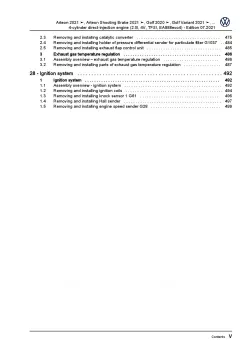 VW T-Roc A1 2017-2021 4-cyl. 2.0l petrol engines 190-320 hp repair manual pdf