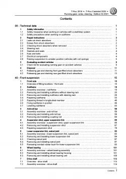 VW T-Roc Cabrio AC 2019-2021 running gear axles steering repair workshop manual