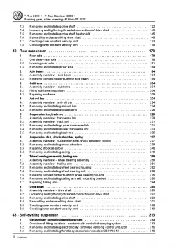 VW T-Roc Cabrio AC 2019-2021 running gear axles steering repair workshop manual