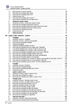 VW T-Roc Cabrio type AC 2019-2021 electrical system repair workshop manual pdf