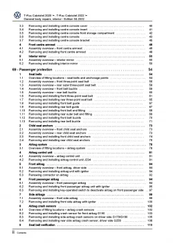 VW T-Roc Cabrio AC 2019-2023 general body repairs interior repair manual pdf