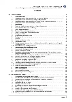 VW T-Roc Cabrio AC (19-21) air conditioning systems refrigerant R134a manual pdf