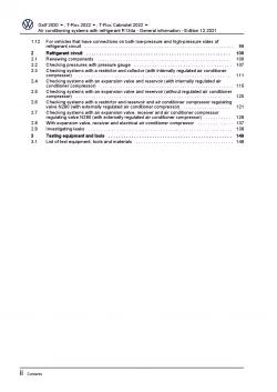 VW T-Roc Cabrio AC (19-21) air conditioning systems refrigerant R134a manual pdf