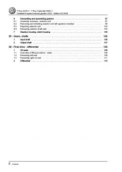 VW T-Roc Cabrio AC 2019-2021 installed 6 speed manual gearbox 02S repair manual