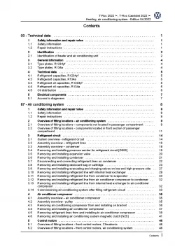 VW T-Roc Cabrio AC 2021-2023 heating air conditioning system repair manual pdf