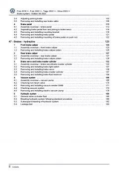 VW Taigo type CS from 2021 brake systems repair workshop manual pdf ebook