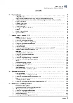 VW Taigo type CS from 2021 electrical system repair workshop manual pdf ebook