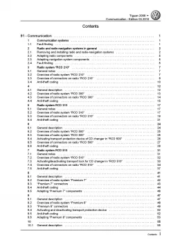 VW Tiguan 5N 2007-2016 communication radio navigation repair workshop manual pdf