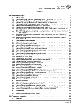 VW Tiguan 5N 2007-2016 general body repairs interior repair workshop manual pdf