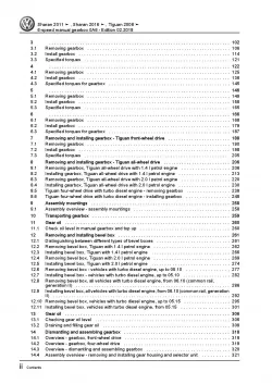 VW Tiguan type 5N (07-16) 6 speed manual gearbox 0A6 repair workshop manual pdf