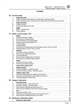 VW Tiguan type AD 2016-2021 electrical system repair workshop manual pdf ebook