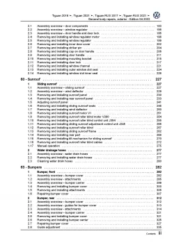 VW Tiguan AD AX (16>) general body repairs exterior repair workshop manual pdf