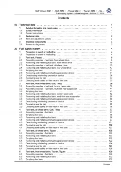 VW Tiguan 3 CT from 2023 fuel supply system diesel engines repair workshop eBook