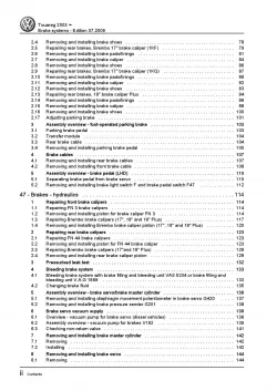 VW Touareg type 7L 2002-2010 brake systems repair workshop manual pdf ebook