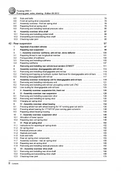 VW Touareg 7L 2002-2010 running gear axles steering repair workshop manual pdf