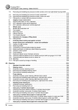 VW Touareg 7L 2002-2010 running gear axles steering repair workshop manual pdf