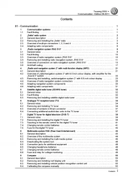 VW Touareg 7L (02-10) communication radio navigation repair workshop manual pdf