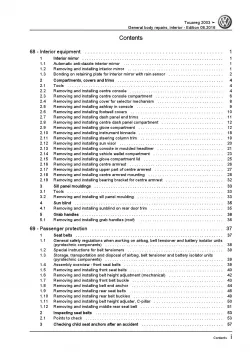 VW Touareg 7L 2002-2010 general body repairs interior repair workshop manual pdf