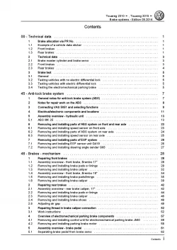 VW Touareg type 7P 2010-2018 brake systems repair workshop manual pdf ebook