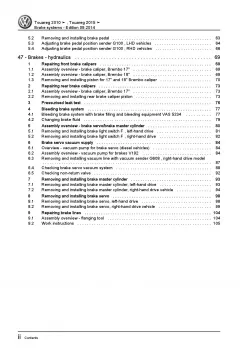 VW Touareg type 7P 2010-2018 brake systems repair workshop manual pdf ebook