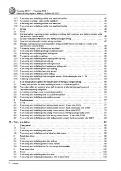 VW Touareg 7P 2010-2018 general body repairs interior repair workshop manual pdf