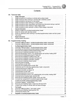VW Touareg type 7P 2010-2018 auxiliary heater repair workshop manual pdf ebook