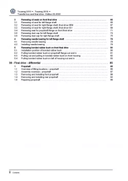 VW Touareg 7P 2010-2018 transfer box and final drive repair workshop manual pdf