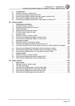 VW Touareg type 7P 2010-2018 6-cyl. 3.0l petrol engines 333 hp repair manual pdf