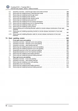 VW Touareg 3 CR from 2018 general body repairs interior repair workshop manual