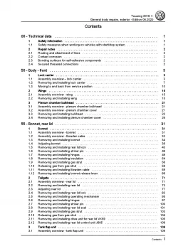 VW Touareg 3 CR from 2018 general body repairs exterior repair workshop manual