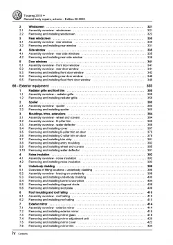 VW Touareg 3 CR from 2018 general body repairs exterior repair workshop manual