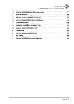 VW Touareg 3 CR from 2018 general body repairs exterior repair workshop manual