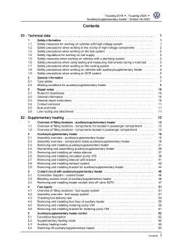 VW Touareg 3 type CR from 2018 auxiliary heater repair workshop manual pdf ebook