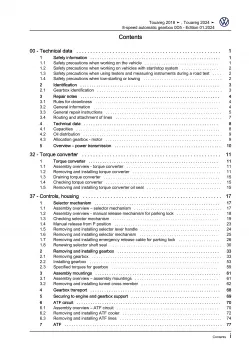 VW Touareg 3 CR from 2018 8 speed automatic gearbox 0D5 repair workshop manual