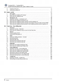 VW Touareg 3 CR from 2018 8 speed automatic gearbox 0D7 repair workshop manual