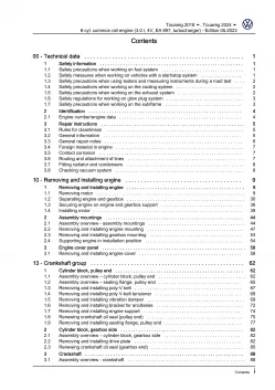 VW Touareg 3 CR from 2018 6-cyl. 3.0l diesel engine 249-258 hp repair manual pdf