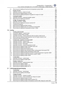 VW Touareg 3 CR from 2018 6-cyl. 3.0l diesel engine 249-258 hp repair manual pdf