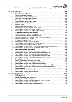 VW Touareg 3 CR from 2018 6-cyl. 3.0l diesel engine 231-285 hp repair manual pdf