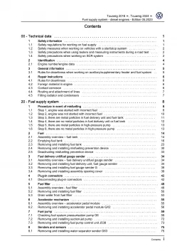 VW Touareg 3 type CR from 2018 fuel supply system diesel engines repair manual